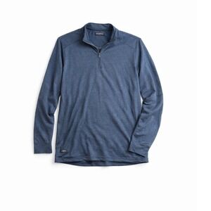 TravisMathew Mens XL Blue Heathered Quarter Zip Pullover Golf Activewear Shirt